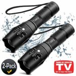 LED Tactical Flashlight [2 PACK] – Tosky 1600 Lumen XML-T6 Tac Light Torch Flashlight – Portable, Zoomable, 5 Modes, Water Resistant, As Seen on TV Flashlights – Perfect for Camping, Emergency
