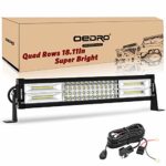 LED Light Bar OEDRO 16 Inches 400W 28000LM Quad-Rows Spot Flood Combo Led Lights Work Lights+Wiring Harness IP68 Grade Off Road Light 12V 24V Fit for Pickup Jeep SUV 4WD 4X4 ATV UTE Truck Tractor etc