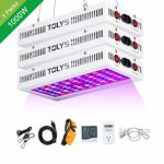 TOLYS [3-Packs] 1000W Grow Light, 2019 LED Plant Lights Double Chips Full Spectrum Grow Lamping for Indoor Plants Veg and Flower, with Humidity Monitor Timer and Glasses(White)