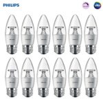 Philips LED Dimmable B11 Clear Candle Light Bulb: 300-Lumen, 5000-Kelvin, 4.5-Watt (40-Watt Equivalent), E26 Base, Daylight, 12-Pack