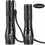 LED Flashlight, Hodmes Super Bright S1600 Handhold Flashlight -Portable, Zoomable, Waterproof, 5 Light Modes – Best Camping, Outdoor, Emergency, Everyday Flashlights, 2 Pack (Batteries Not Included)