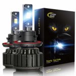 Cougar Motor H13 LED Headlight Bulbs, 9008 High/Low All-in-One Conversion Kit, 6000K Cool White – Adjustable Beam Pattern