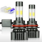 9004 HB1 LED Headlight Bulbs 12000LM 100W Super Bright High Low Beam 360 Degree(4 Sides) Lighting Lamps for Car Light Replacement-3000K Yellow/6000K White/8000K Blue(2 Pack) – ZDATT 2 Years Warranty