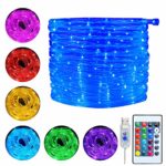 Ollny LED Rope Lights 33ft 16 Colors Changing Outdoor 100 LEDs 4 Mode USB Powered Rope Tube Lights with Remote Timer for Wedding Christmas Party Patio Waterproof Indoor Decoration Multi Color