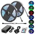Nilight LED light strip 5050 32.8ft(10m) 600LEDs RGB Strip Lights LED Rope Light With Remote Controller DC 12V 2A Power Supply Adapter for Home & Kitchen, Christmas Decorative, 2 Years Warranty