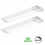 4FT LED Wraparound 50W 5600lm Linear Light Fixture Flush Mount, 4000K, 1-10V Dimmable, 4 Foot LED Kitchen Lighting Fixtures Ceiling for Craft Room, Laundry, Fluorescent Replacement,2Pack