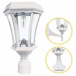 Gama Sonic Victorian Bulb Solar Light, GS Bulb, 3″ Fitter Mount for Wall Post Pier, White GS-94B-FPW