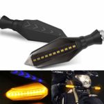 Motorcycle LED Turn Signal Lights Universal Motorbike Scooter Blinker Front Rear Lights Indicators Lamps Amber Yellow Flowing and Blue Daytime Running Lights