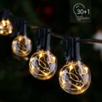 Novtech LED Outdoor String Lights 38.5FT 30Bulbs G40 Globe String Lights – Waterproof Patio String Lights Outdoor Decorative String Lights for Backyard Bistro Porch Garden Cafe Party – UL Standard