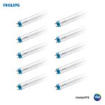Philips 472902 LED Instantfit 4-Foot T8 Tube Light Bulb 1300-Lumen, 4000-Kelvin, 17 (32-Watt Equivalent), Medium Bi-Pin G13 Base, 10-Pack, Cool White (4000K)