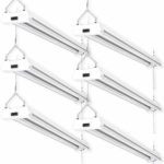 Sunco Lighting 6 Pack LED Utility Shop Light, 4 FT, Linkable Integrated Fixture, 40W=260W, 5000K Daylight, 4500 LM, Clear Lens, Surface/Suspension Mount, Pull Chain, Garage – ETL, Energy Star