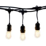 Hyperikon 48 Foot Outdoor LED String Lights with 24 Hanging Sockets, 24 Vintage Edison 2W S14 Patio Outdoor Lighting
