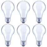 Asencia AN-03671 60 Watt Equivalent A19 Frosted All Glass Vintage Filament Dimmable LED Light Bulb, Soft White, 6-Pack, 2700K