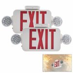 【2 Pack】LFI Lights UL Certified EXIT Sign with Emergency Light Red EXIT Compact Combo Hardwired High Output