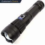 VIVIDLED LED Flashlight CREE XHP 50 19W 4000lm Super Bright Tactical Flashlight 5 Modes Zoomable Water Resistant Day White Light USB Rechargeable 26650 Battery Included