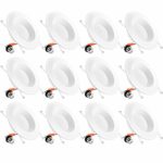 Luxrite 5/6 Inch LED Recessed Lights Dimmable, 15W, 3500K (Natural White), 1100 Lumens, Retrofit LED Downlight 120W Equivalent, DOB, Energy Star, ETL Listed, IC & Damp Rated (12 Pack)