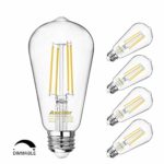 Dimmable Vintage LED Edison Bulbs 60 Watt Equivalent, Eye Protection Led Bulb with 95+ CRI, Daylight White 4000K, ST58 Antique LED Filament Bulbs, E26 Medium Base, Pack of 4