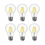 Led Edison Light Bulbs 7W 60W Incandescent Equivalent Soft White 2700k Dimmable A19/A60 E26 Medium Base Clear Glass Filament Vintage Bulb for Home,Office,Cafes,Restaurant,6-Pack by Ledspirit
