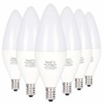 E12 LED Bulb Candelabra Light Bulb Chandelier Ceiling Fan 6 W Equivalent 60 Watt Daylight Candleabras 5000K Non-dimmable Small Base LED Light Bulbs Pack of 6