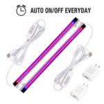 Sondiko LED Grow Light Strip, Full Spectrum Auto On&Off Every Day Grow Light with 48 LEDs 4 Dimmable Levels for Indoor Plants, 2 Pack