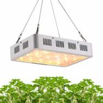 Grow Light, HighPAR Full Spectrum 600W LED Plant Grow Lamp for Indoor Hydroponic Medical Plants in Grow Tent with Veg and Bloom Switch, with White Red UV & IR LED, with Daisy Chain (10W LED, 60pcs)