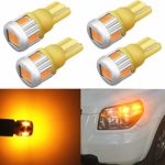 Alla Lighting 4x T10 168 194 LED Amber Bulbs Super Bright Samsung 5630 SMD 194 168 2825 W5W 175 LED Bulbs for Cars Trucks Boat Exterior License Plate Side Marker Interior Map Dome Lights, Amber Yellow
