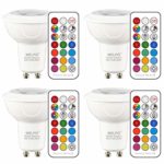 MELPO GU10 LED Dimmable Spotlight, 45-Degree Color Changing Light Bulb with Remote Control, RGB & Warm White (Pack of 4)