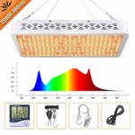 ONEO Led Grow Light 1200W Full Spectrum Sunlight 3500K White and 660nm Red Added Grow Lights for Indoor Plants, Better for Full Growth Flowering Fruiting Veg Seedling with Thermometer Hygrometer