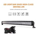 Auxbeam 50 Inch LED Light Bar 288W LED Driving Light Curved 5D Lens Spot Flood Combo Beam Off-Road Light with Wiring Harness
