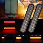 MIHAZ Trailer Tail Light Bar – 9″ Running, Brake, Sequential Amber Turn Signal Tail Light for Trailer Truck RV Pickup SUV RV Van, Red/Amber 2Pcs 1yr-Warranty