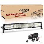 LED Light Bar Curved with Wiring Harness Quad-Row 22Inch 520W oEdRo Spot Flood Combo Led Lights Work Lights Fog Driving Light Off Road Light 12/24V Fit for Pickup Jeep SUV 4WD 4X4 ATV UTE TruckTractor