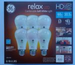 GE Relax High Definition LED Light Bulb 10.5-watt 2700K Comfortable Soft White 800-Lumens 6-Pack 60-watt Replacement Dimmable A19