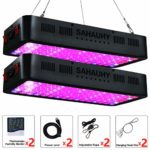 2-Packs 1000W LED Grow Light with Lens,SAHAUHY Full Spectrum Plant Lights Veg & Bloom Double Switch with Thermometer Humidity Monitor and Adjustable Rope for Indoor Plants Veg Flower