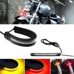 GTinthebox 2PC Flexible Switchback Dual-Color Red & Amber LED Fork Turn Signal DRL Daytime Running Light Waterproof Adjustable Stips Bars kit Universal Fit Motorcycle Bike