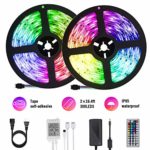 DLIANG DreamColor LED Strip Light Kit 32.8ft Flexible Tape Lights 5050 SMD RGB 300 LEDs Waterproof IP65 Rope Light with 44 Keys IR Remote Controller and 12V Power Adapter for Home Kitchen Party Deco