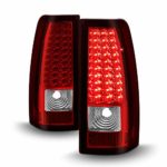 ACANII – For 1999-2006 GMC Sierra 1500 2500 3500 Red Clear LED Tail Lights Lamps Left+Right