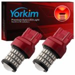 Yorkim Ultra Bright 7440 Led Bulb Red T20 7443 W21W Led Bulb for Backup Reverse Light, Break Light, Tail Light, Turn Signal Light Pack of 2 – Red