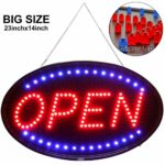 Larger LED Open Sign, 23×14 inches Brighter&Larger Advertising Board Electric Lighted Display -UL-Flashing or Steady Mode- Lighting Up for Holiday, Business, Window, Bar, Hotel, with Open Closed Sign