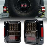 Xprite 4D Smoke Lens LED Tail Lights for 2007-2018 Jeep Wrangler JK JKU, High Intensity Led Taillights w/Parking Light, Brake Turn Signal Lamp and Reverse Lamps Function (DOT Approved)