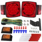 12V Trailer Light Kit DOT Certified Utility Trailer Lights for Boat RV Car Easy Assembly with Wire Harness Wafer LED 50,000H Lifespan Waterproof Durable All-in-one Tail Light Kit for Under 80 Inch DOT