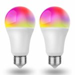 Smart Light Bulb Dimmable & Color Changing E26 A19 Led Light Bulb Works With Alexa / Google Home, 850 Lumens 65 W Halogen Bulb Equivalent 5000K Daylight UL Certified 2 Pack