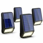 LOHAS Solar Fence Post Lights, IP65 Waterproof Mini Solar Lights Outdoor, 8 LEDs Deck Post Solar Light for Security, Outdoor Night Light Daylight 6000K, Auto on/Off Backyard Wall Mount Light, 4Pack