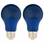 AmazonBasics 60 Watt Equivalent, Non-Dimmable, A19 LED Light Bulb | Blue, 2-Pack