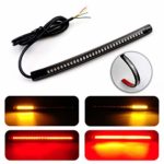 LivTee Waterproof 8″ Motorcycle LED Light Strip Tail Brake Stop Turn Signal Lights for Motorbike Scooter Quad Cruiser Harley Kawasaki Yamaha Suzuki Off Road, Red/Amber