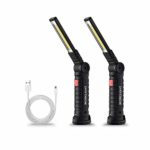 2Pack Lmaytech LED Work Light, COB Rechargeable Work Lights with Magnetic Base 360°Rotate and 5 Modes Bright LED Flashlight Inspection Light for Car Repair,Household and Emergency Use(27×4.5cm)