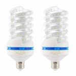 Spiral LED Light Bulb, 200W Equivalent LED Bulb,24W CFL Replacement Light Bulb, Daylight White 6000K, E26 Base, 2500 LM, Not-Dimmable, for Photo Light,Warehouse,Garage Lighting, Barn, Patio, 2 Pack
