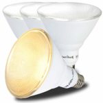 AmeriLuck 3000K Warm White Outdoor PAR38 LED Flood Light Bulbs, Glass Lens, 90W Equiv. Non-dimmable 13W (4 Pack)