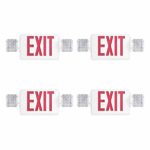 Freelicht Double-Sided Hardwired LED Emergency Exit Sign, Two Adjustable LED Flood Lights, Backup Battery – UL Certified – 4 Pack