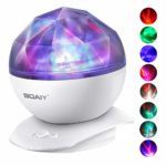 Aurora Night Light Projector Lights, Soaiy, 8 Changing Aurora and 360°Rotatable, 1h Auto closes , Built-in Speaker, for kids or Adults to Sleep Soothe, Insomniac and Anxious Relax, Party Lights-White