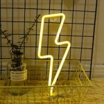 Neon Night Light Lightning Bolt Battery and USB Powered Wall Art LED Decorative Lights for Living Room Party Decoration